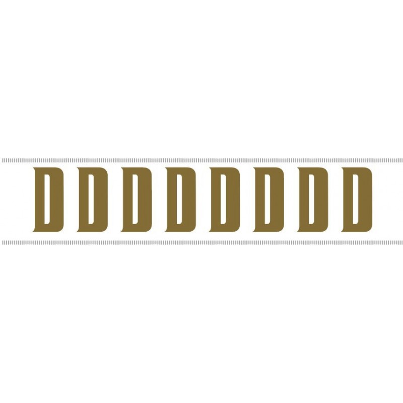 Paq. 25 Tiras letras Adh. " D " color ORO