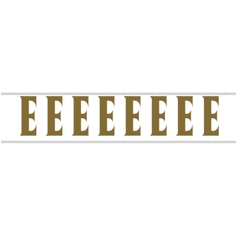 Paq. 25 Tiras letras Adh. " E " color ORO