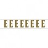 Paq. 25 Tiras letras Adh. " E " color ORO