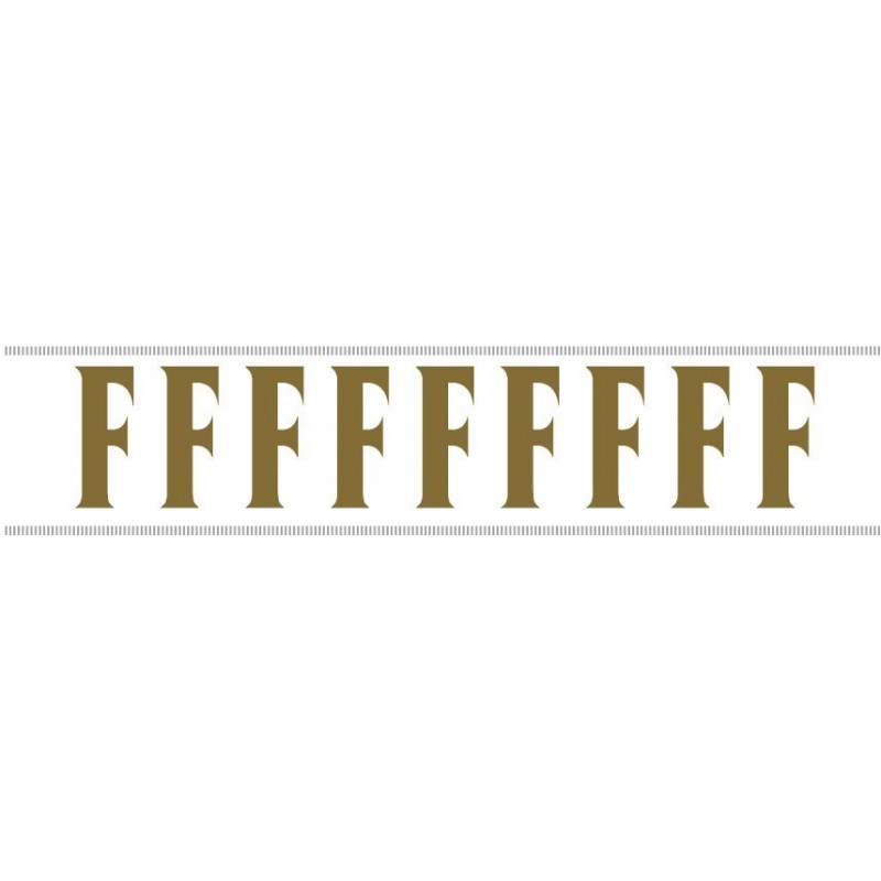 Paq. 25 Tiras letras Adh. " F " color ORO