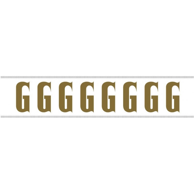 Paq. 25 Tiras letras Adh. " G " color ORO