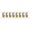 Paq. 25 Tiras letras Adh. " G " color ORO