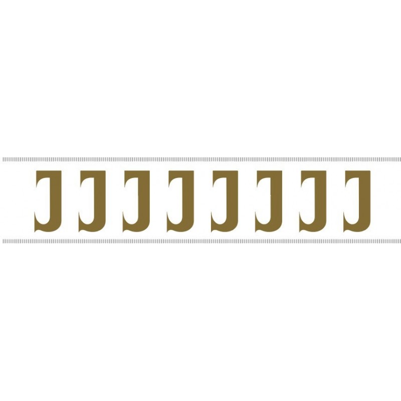 Paq. 25 Tiras letras Adh. " J " color ORO