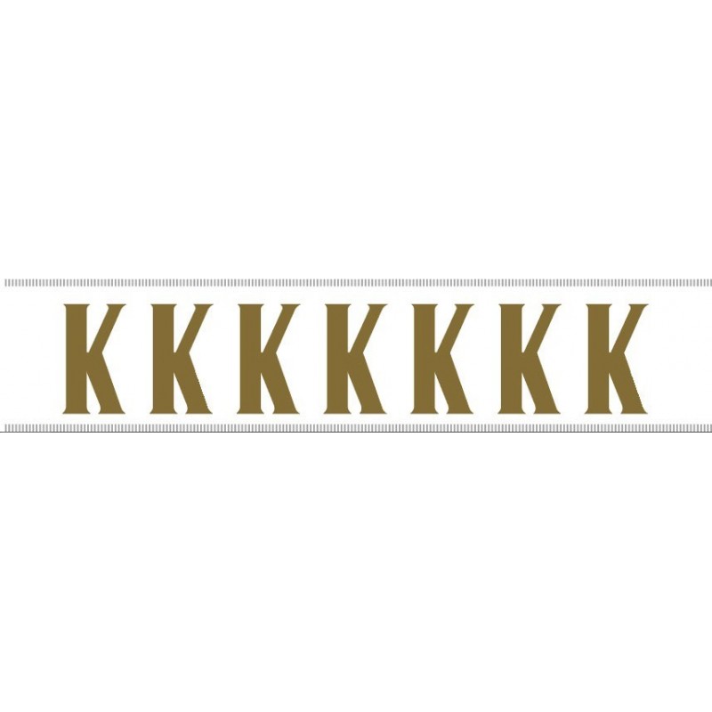 Paq. 25 Tiras letras Adh. " K " color ORO
