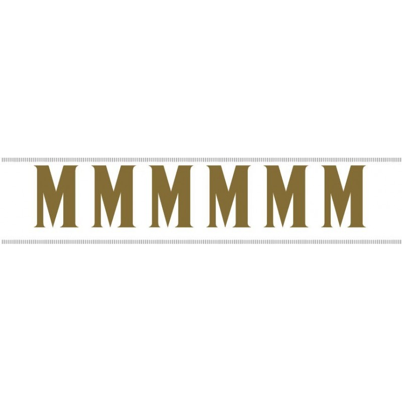 Paq. 25 Tiras letras Adh. " M " color ORO