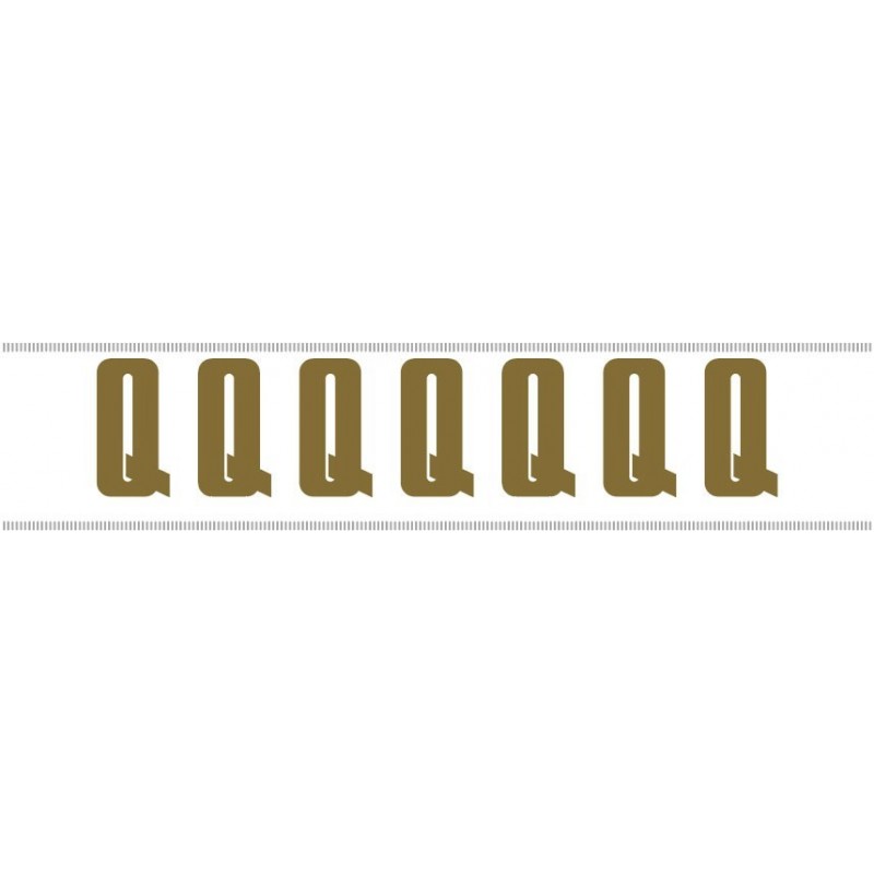 Paq. 25 Tiras letras Adh. " Q " color ORO