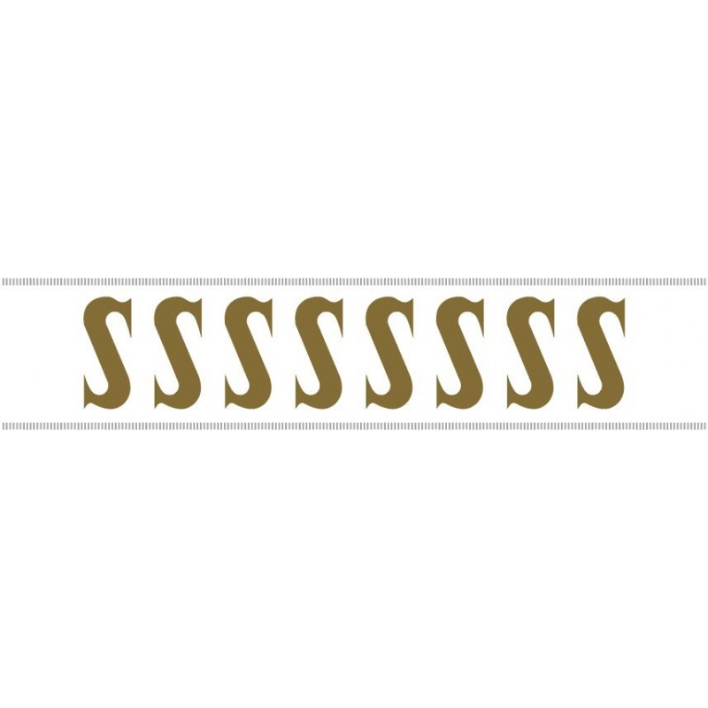 Paq. 25 Tiras letras Adh. " S " color ORO
