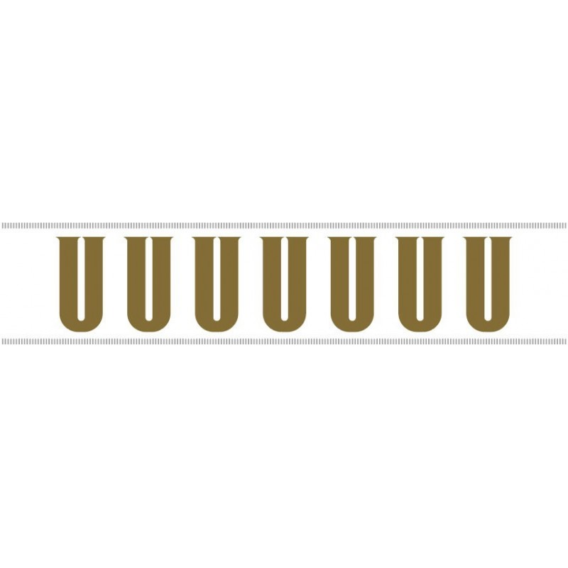 Paq. 25 Tiras letras Adh. " U " color ORO