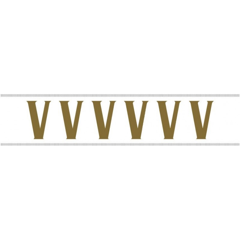 Paq. 25 Tiras letras Adh. " V " color ORO
