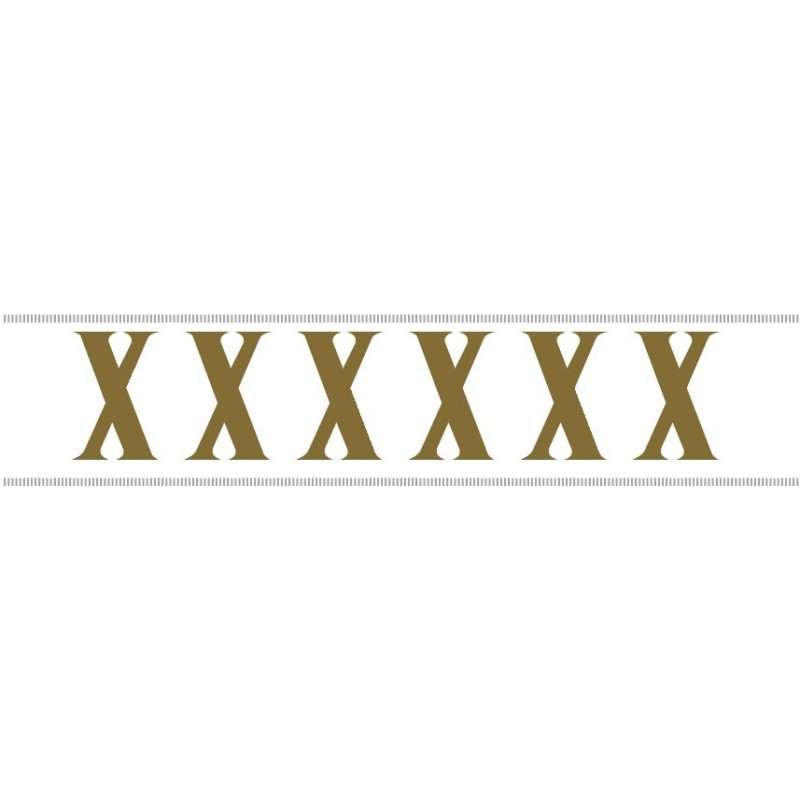 Paq. 25 Tiras letras Adh. " X " color ORO