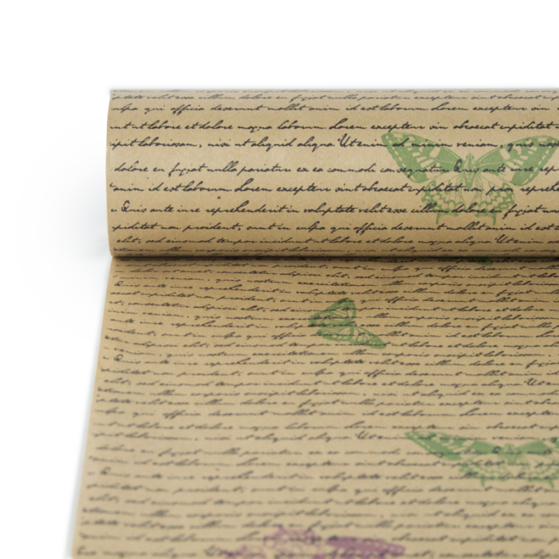 Papel Kraft Havanna Mariposas 70CM X 50M