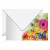 Paq. 100 Sobres con Tarjetas Decoradas Flores. Motivos y colores surtidos