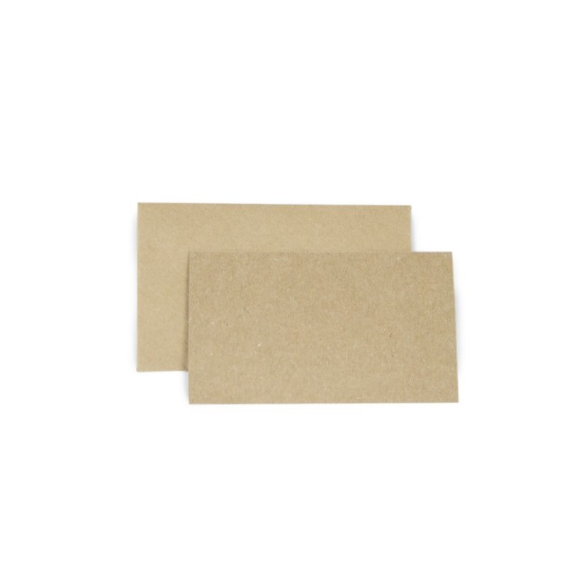 Paq. 100 Sobres con Tarjeta de Papel en Color Marrón 7x11cm
