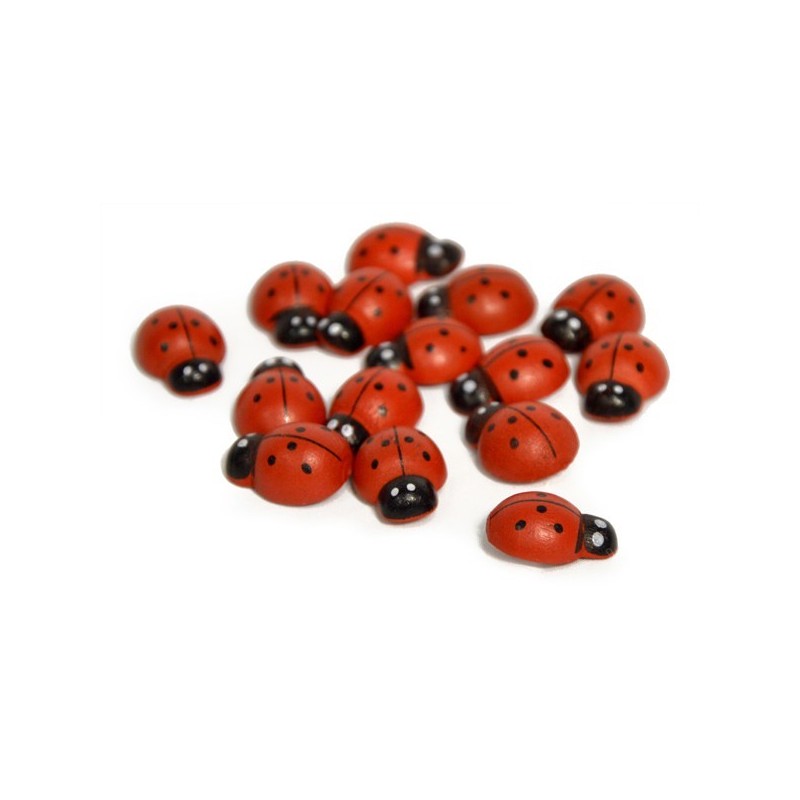 Paq. 100 Mariquitas Adhesivas Roja-Negra 2cm