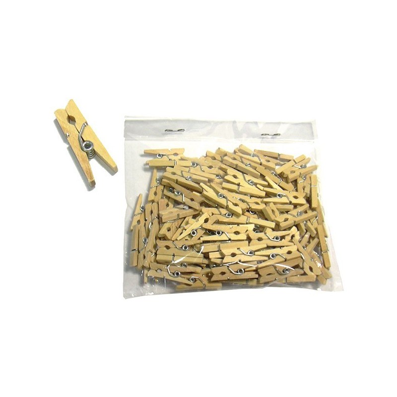 Paq. 100 Pinzas 25 mm Color Natural