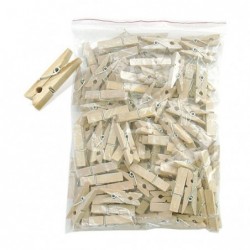 Paq. 100 Pinzas Madera 35...