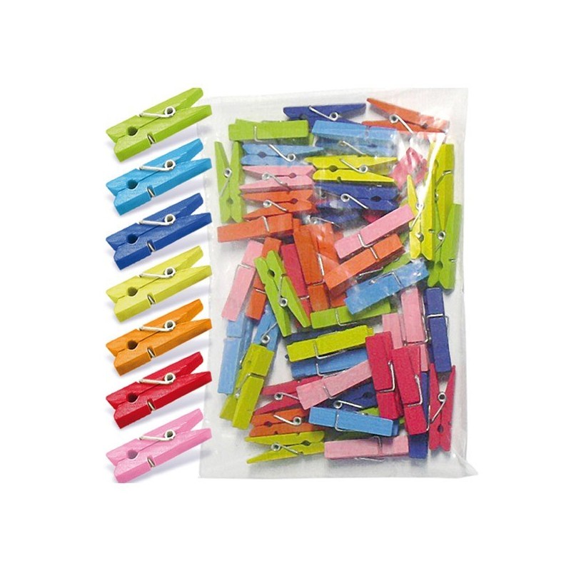 Paq. 100 Pinzas 35 mm Colores Surtidos