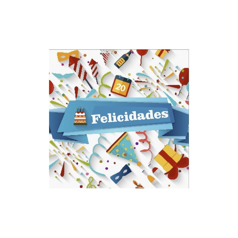 Rollo de 500 Etiquetas Adhesivas FELICIDADES