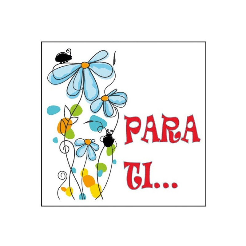 Rollo de 500 Etiquetas Adhesivas Flores Para Tí