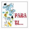 Rollo de 500 Etiquetas Adhesivas Flores Para Tí
